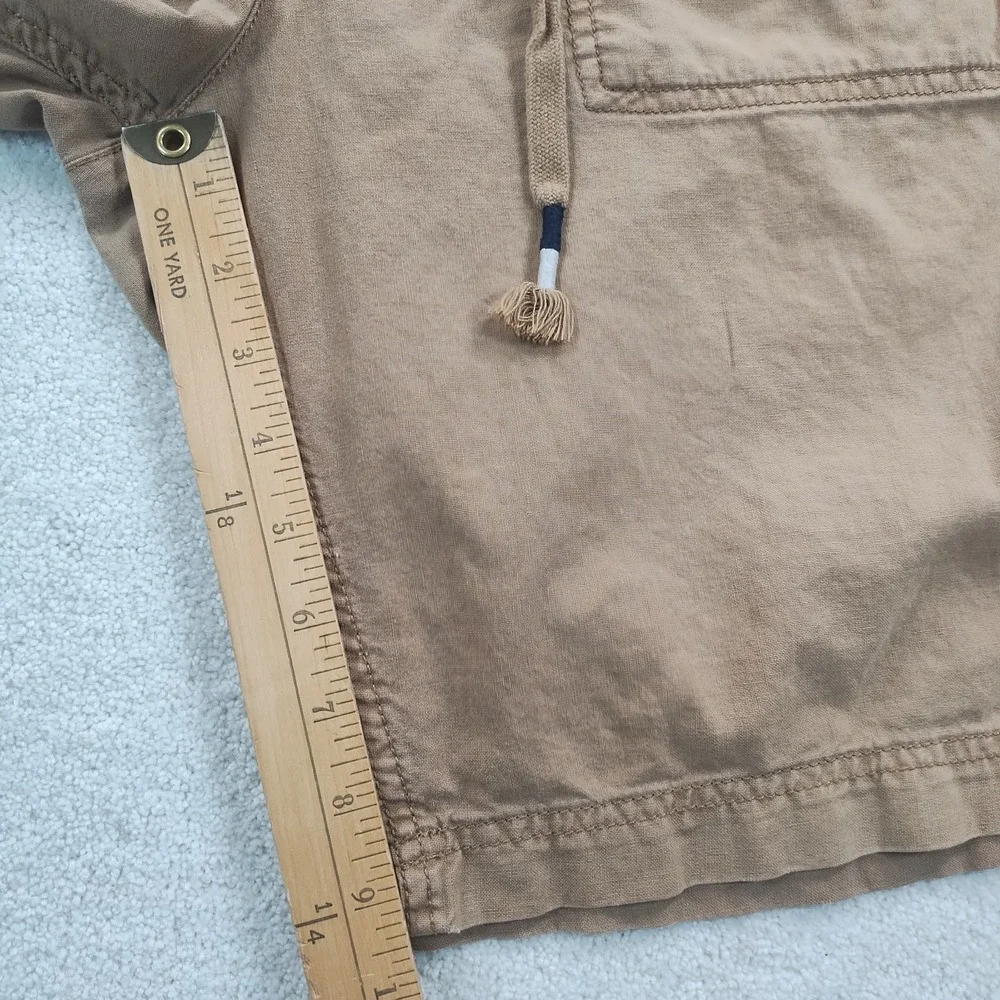 Lucky Brand Linen Shorts Men's 33 Khaki Drawstring Relaxed Safari Summer Beach